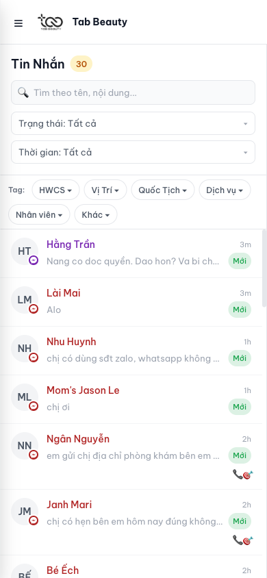 Giao diện di động NovaSell